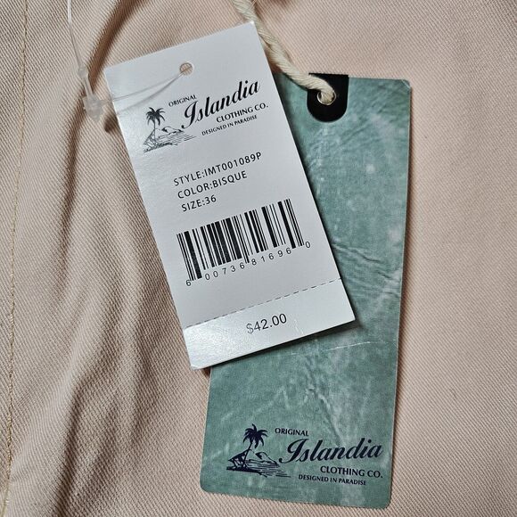 Islandia Mens Bermuda Shorts Size 36 bisque color new with tags - Picture 3 of 6